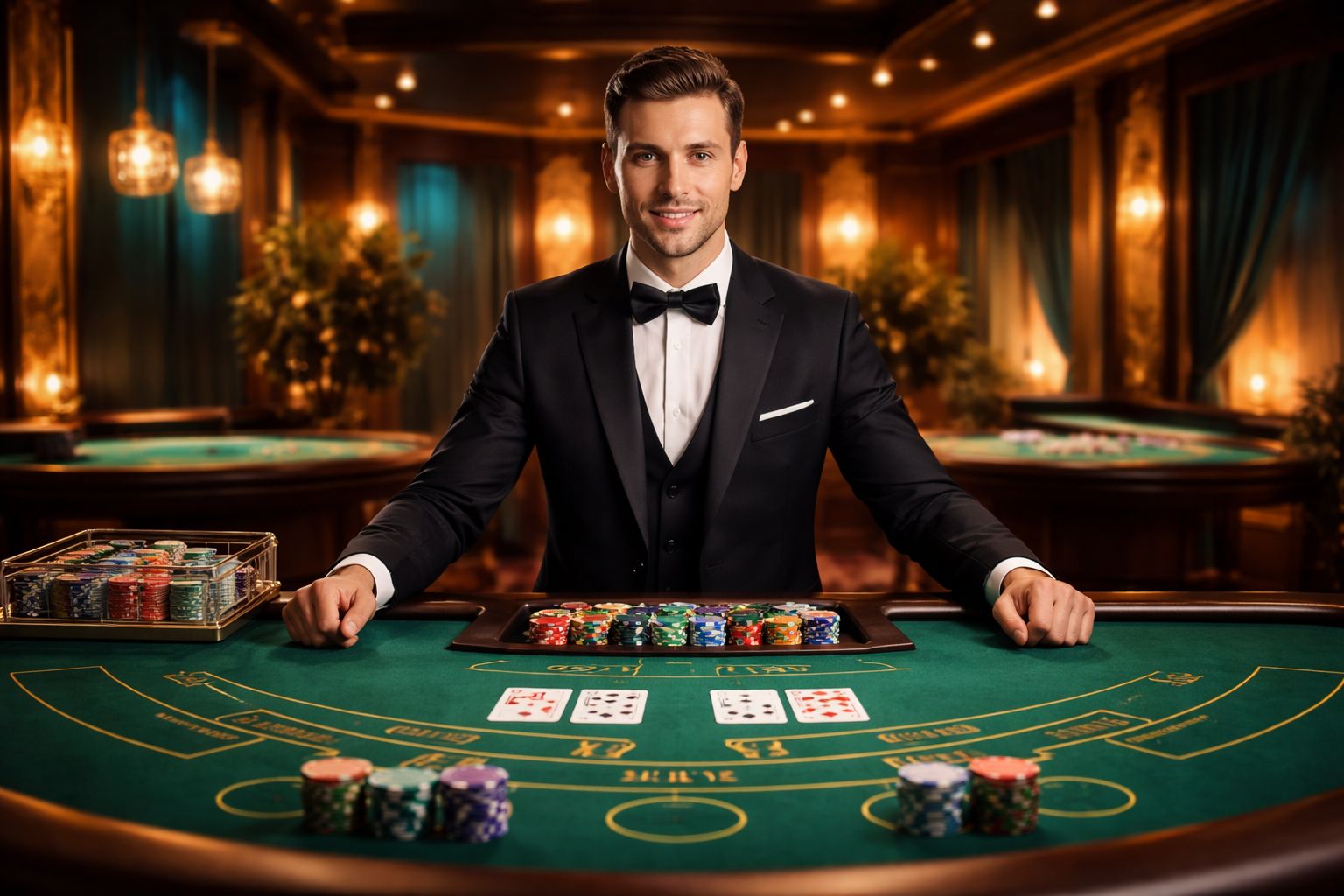 BJ77 COM professional live blackjack studio view