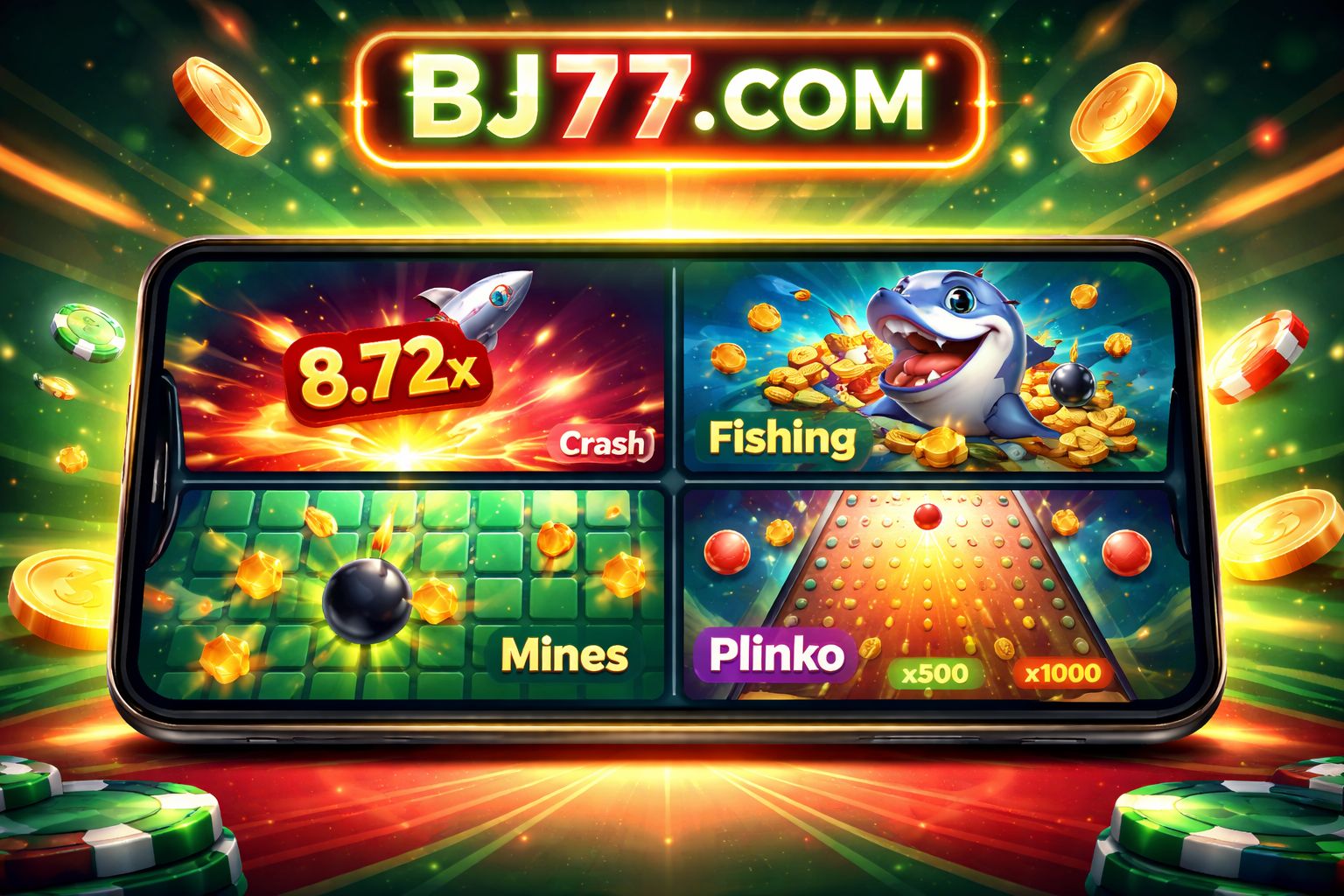 BJ77 COM Games | Fast Crash Rounds, Fishing Battles & Arcade Wins